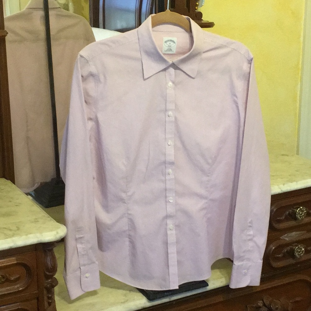 Brooks Brothers No-Iron Fitted Stripe Dress Shirt